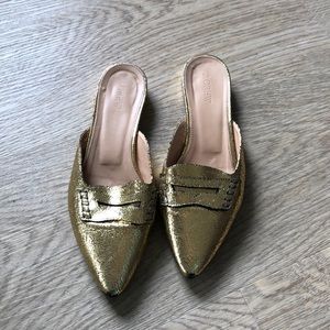 J Crew Golden Mules / Flats